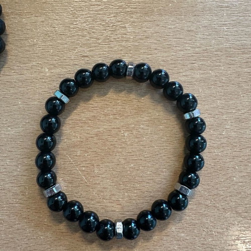 Set of men's black bracelets new
