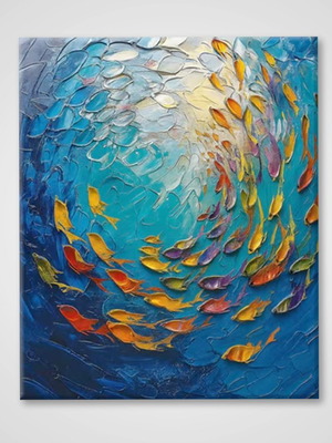 Canvas print painting 45x70cm new with wooden frame