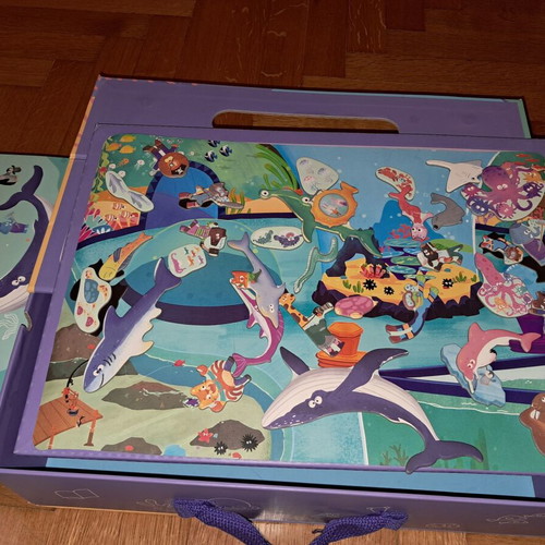 Magnetic puzzles used, set of 3, Space-Aquarium-Dinosaurs MIEREDU