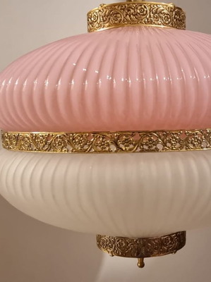 Φωτιστικό vintage μεταχειρισμένο art deco, σχήμα macaron
