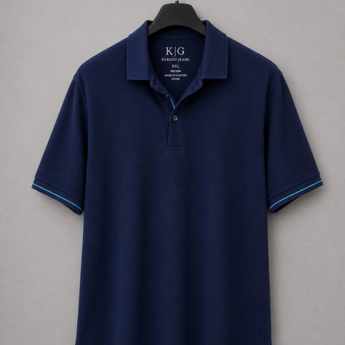 Kuegou Jeans Polo shirt navy blue XXL premium cotton like new