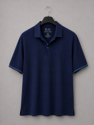 Kuegou Jeans Polo shirt navy blue XXL premium cotton like new