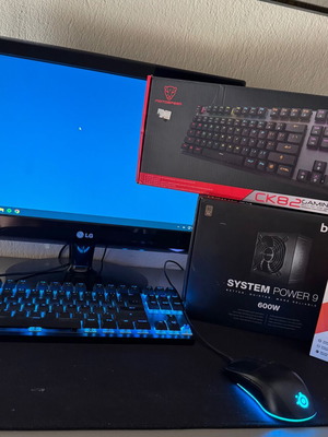 PC with Intel Core i5-10400, 8GB RAM, 112GB SSD, 1TB HDD, Be quiet 600W PSU, SteelSeries Rival 3 mouse, Motospeed CK82 keyboard