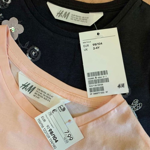 H&M Kids' T-shirt set new, size 98/104, 2 pieces