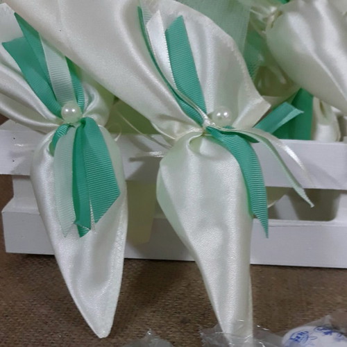 Satin pouches for wedding or baptism bomboniere, pack of 100
