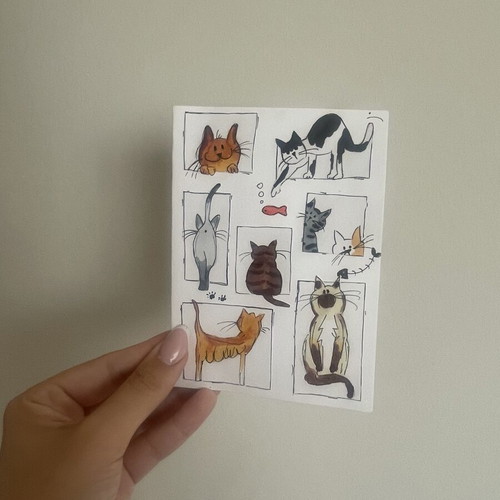 Greeting card hand-painted with envelope like new