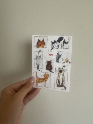 Greeting card hand-painted with envelope like new