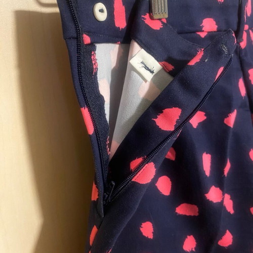 H&M classic pants M 38 10 blue with fuchsia patterns new