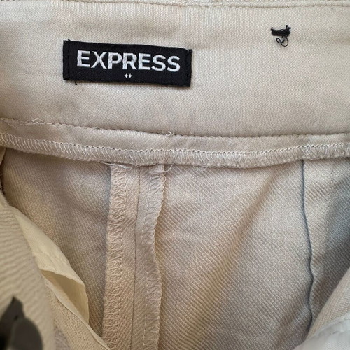 Express pants with high waist like new, beige linen blend