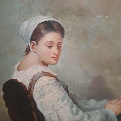 Oil painting used with golden frame