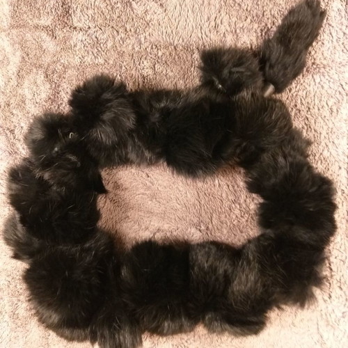 Fur scarf-collar black natural