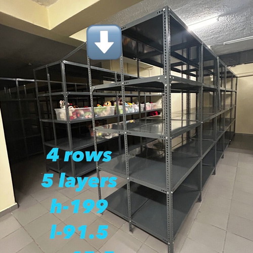 Dexion metal shelves used, pack of 350, adjustable height