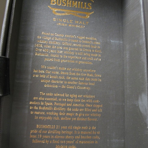 Bushmills Aged 21 Years Single Malt new, triple distilled whiskey