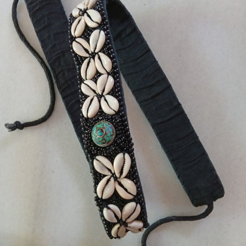 Handmade vintage ethnic belt with shells, like new
