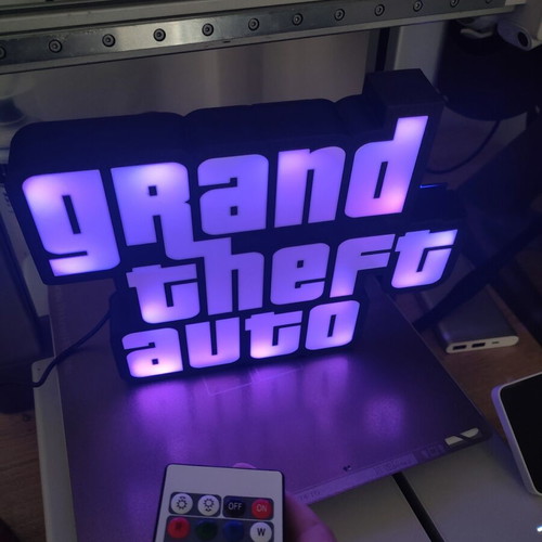 Light Box Grand Theft Auto GTA with Colorful LED and USB
