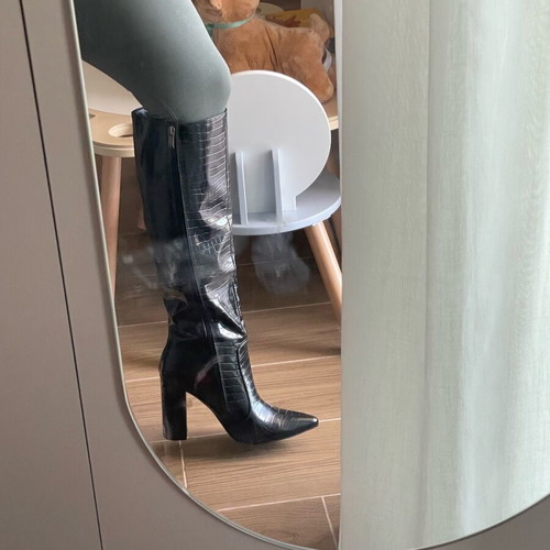 Just Me vegan leather boots new, size 41, shiny finish