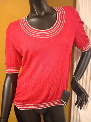 Dneprianka Plus knitted viscose blouse L/XL new, dark fuchsia