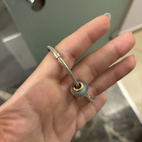 Pandora silver bracelet with turquoise charm