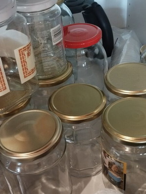 Glass jars like new, pack of 10 for salad and compote
