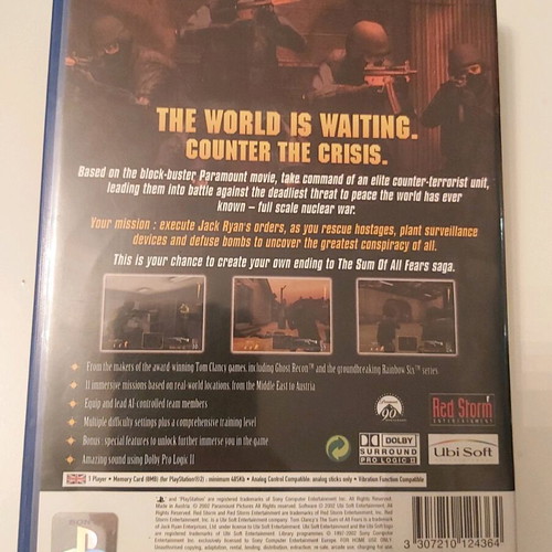 The Sum of All Fears PlayStation 2 used, complete in box