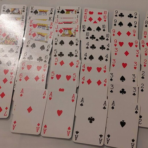 Playing cards used, pack of 4
