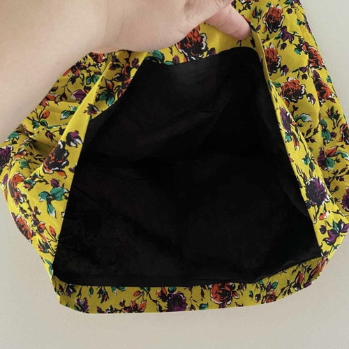 Zara yellow floral mini skirt medium with rhinestones used
