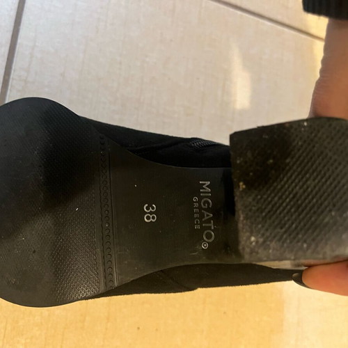 Migato ankle boots used black with 9cm heel, size 38