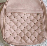Women's backpack set with gold studs and wallet nude pink new