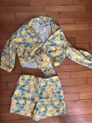 Linen set Zara like new, yellow and turquoise