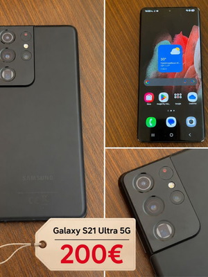 Samsung Galaxy S21 Ultra 256GB like new, black, dual SIM, memory card