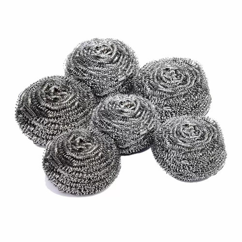 Cleaning wire new, set of 6 stainless steel scrubbers