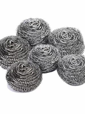 Cleaning wire new, set of 6 stainless steel scrubbers