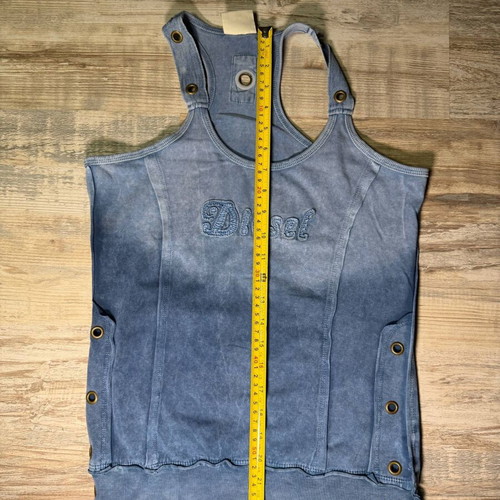 Diesel Logo Tank Top Blue Acid Wash, Size M