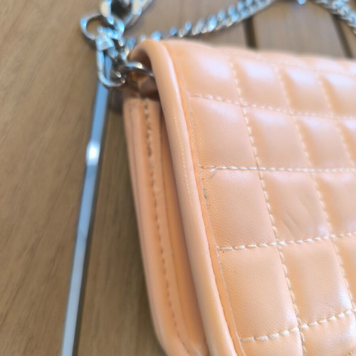 Bershka Mini Crossbody Bag with Chain, Like New, Salmon Color