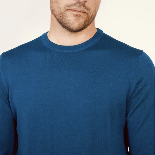 Armor Lux Damgan Pullover new men's sweater 100% merino wool blue M