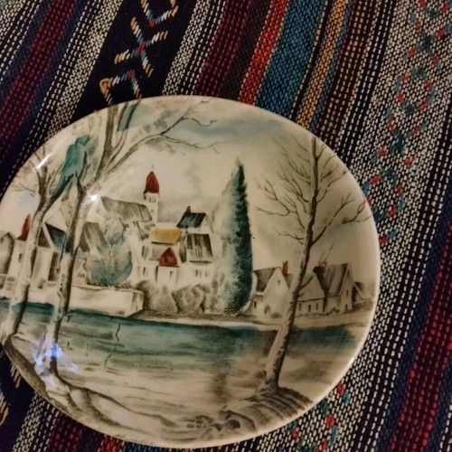 Dream Town plate by Johnson Brothers new with traditional English village scene