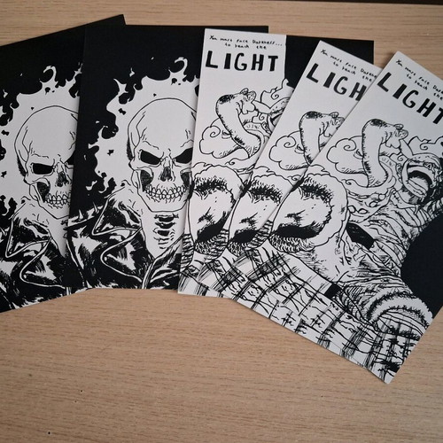 Art prints Ghost Rider and Luffy new, black and white