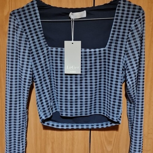 Blouse and shorts set new, black and blue, size small/medium