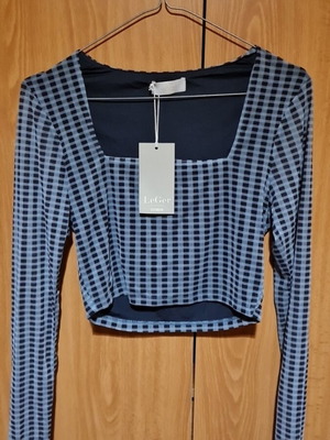 Blouse and shorts set new, black and blue, size small/medium