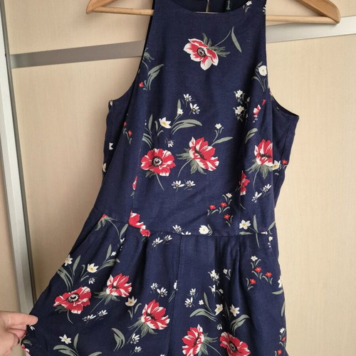 Stradivarius navy floral playsuit used