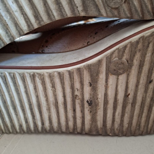 Oxford Exe boots size 37 used, beige and pink