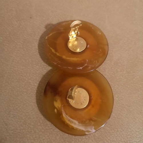 Vintage large Faux bijoux earrings like new, Made in Italia