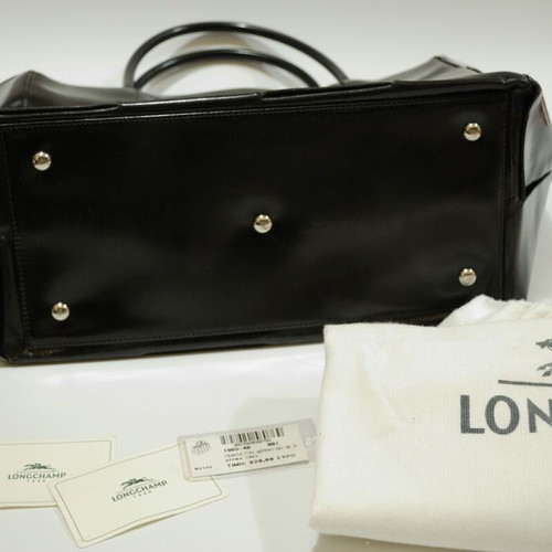 Longchamp Original black leather handbag used