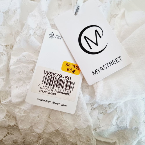 Shirt one size white with lace, new