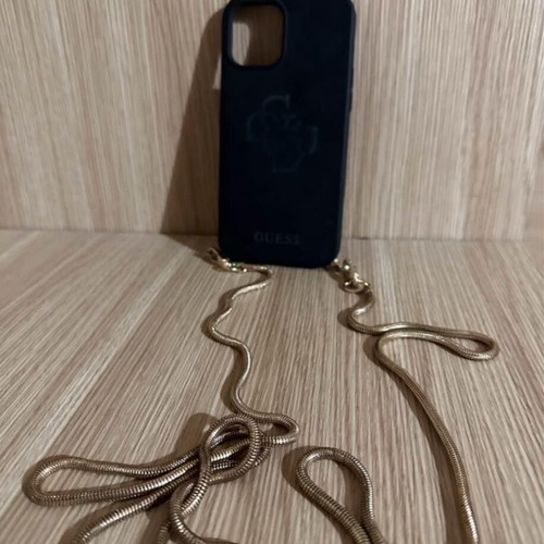 Guess 12 Pro Max case used with gold strap black