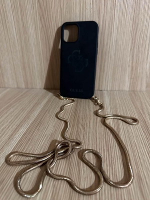 Guess 12 Pro Max case used with gold strap black