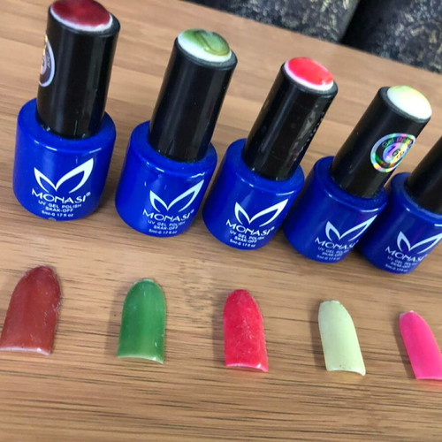 Gel polish set 5 pieces 5 ml new, stained glass colors