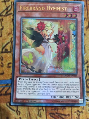 Firebrand Hymnist κάρτα Yu-Gi-Oh! σαν καινούργιο, Ultra Rare
