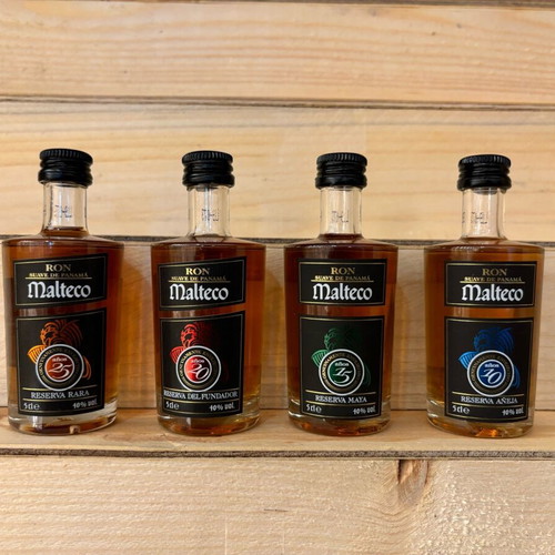 Malteco rum miniatures set of 4 50ml new, 10-25 years