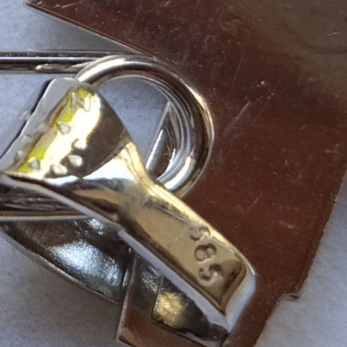 White Gold 14K Baby Safety Pin with Cross 4.83g Like New